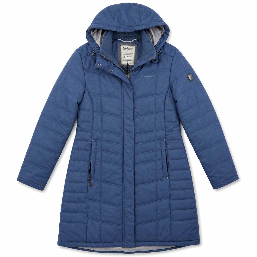 Craghoppers AquaDry Waterproof Hooded Quilted Long Jacket
